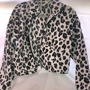 animal print zip up